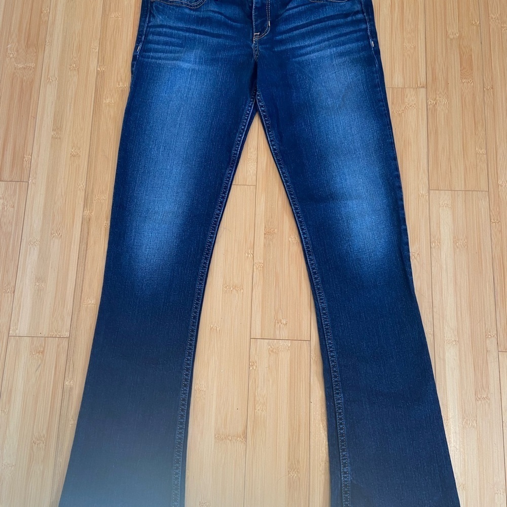 Vintage Y2K Hollister Low-Rise Flare Jeans Dark Wash W29 L33 - Picture 3 of 9